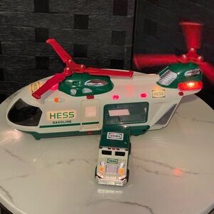 VINTAGE 2001 HESS GASOLINE HELICOPTER  And Hummer Works! read